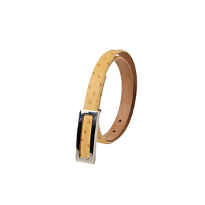 Vintage Saks Fifth Avenue Beige Ostrich Leather Skinny Waist Belt Women’s Size L